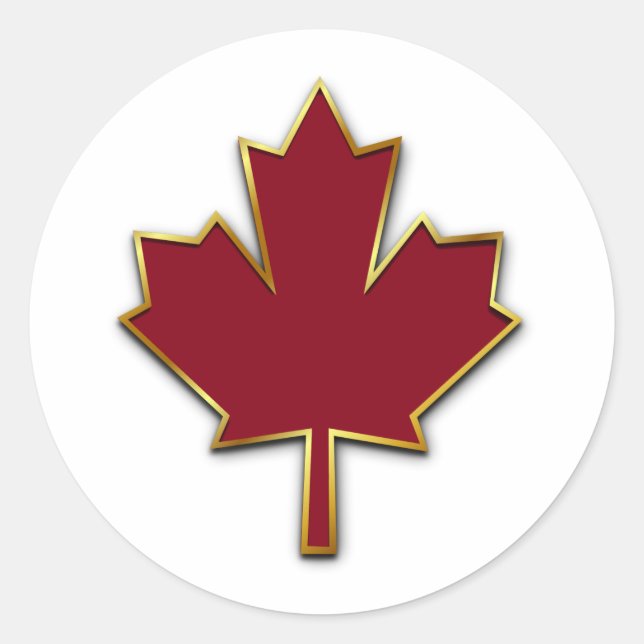 Pegatina Redonda Leaf de arce rojo (Anverso)