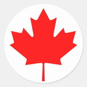 Pegatina Redonda Leaf de bandera canadiense