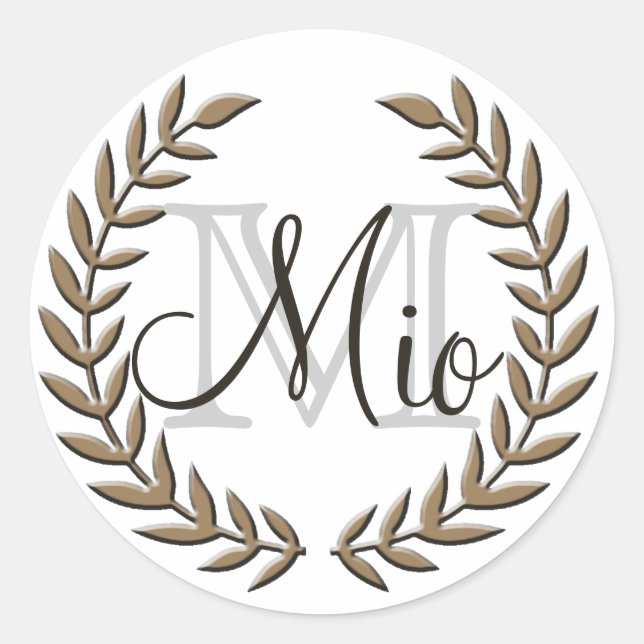 Pegatina Redonda Leaf de oliva (Anverso)