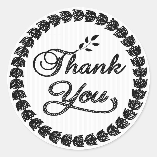 Pegatina Redonda Leafs Wreath (Anverso)