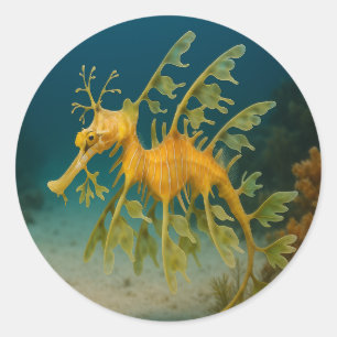 Pegatina Redonda Leafy Sea Dragon