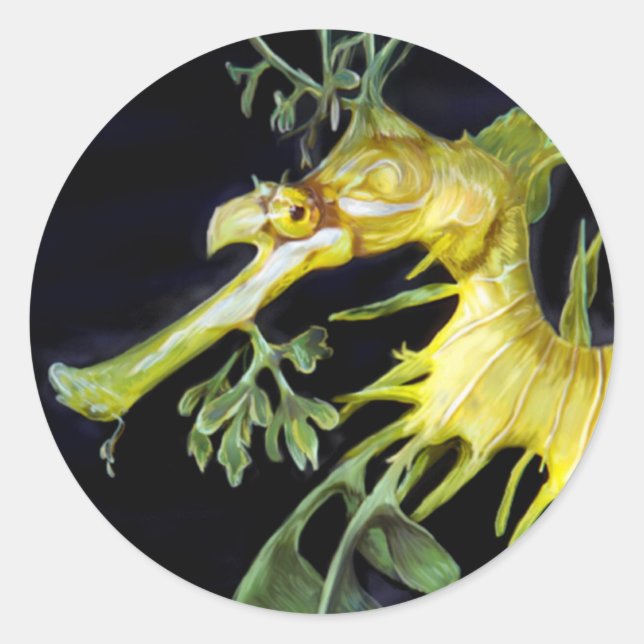 Pegatina Redonda Leafy Sea Dragon (Anverso)