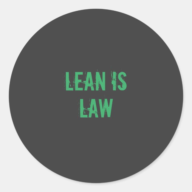 Pegatina Redonda Lean is Law Fitness Personal Trainer Bodybuilding (Anverso)