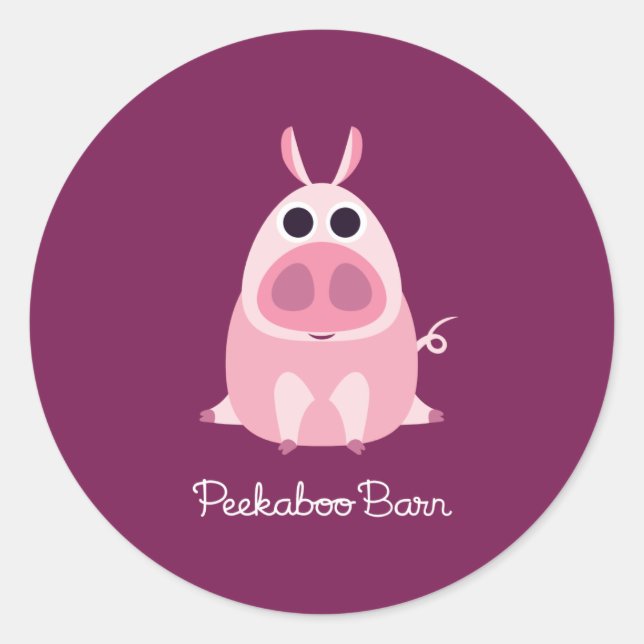 Pegatina Redonda Leary the Pig (Anverso)