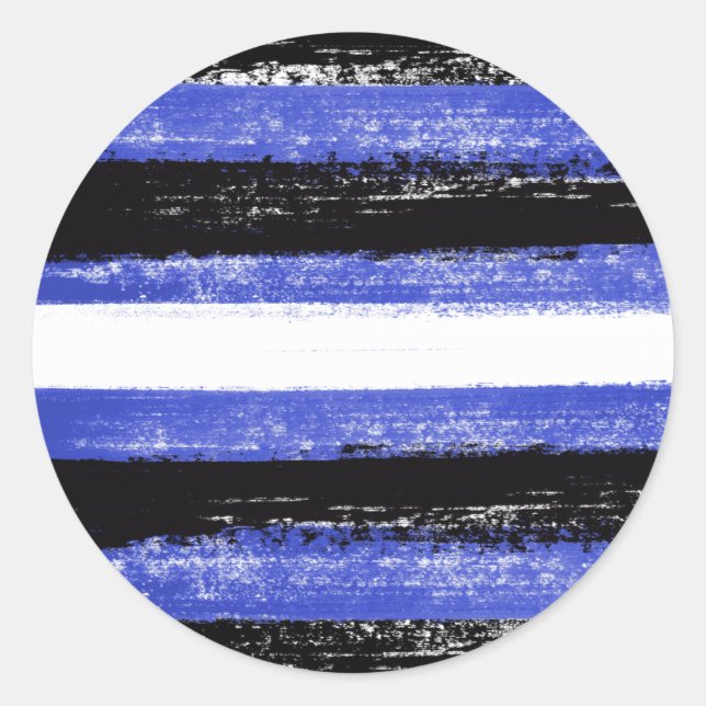 Pegatina Redonda Leather Pride Paint Stripes (Anverso)