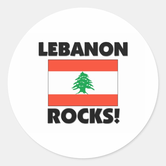 Pegatina Redonda Lebanon Rocks (Anverso)