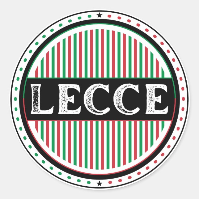 Pegatina Redonda Lecce City Pride Emblem – Italian Identity (Anverso)