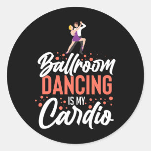Pegatina Redonda Lecciones de bailarina de música principiante bail
