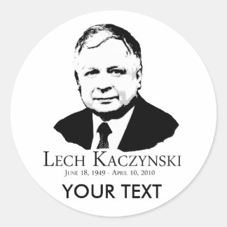 Pegatina Redonda Lech Kaczynski 1949-2010