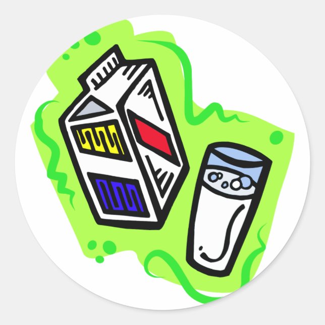 Pegatina Redonda Leche (Anverso)