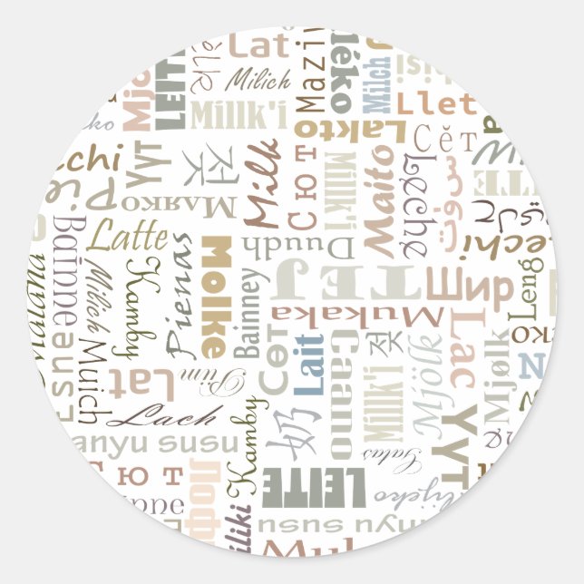 Pegatina Redonda Leche (Anverso)