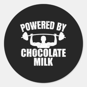 Pegatina Redonda Leche de chocolate Gym Fitness Workout Bodybuildin
