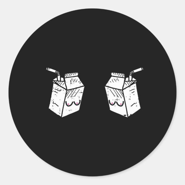 Pegatina Redonda Leche fresca Lactancia Maternidad Mamá Nueva Mamá (Anverso)