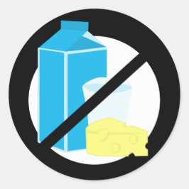 Pegatina Redonda Leche negra sin leche ni advertencia de alergia a