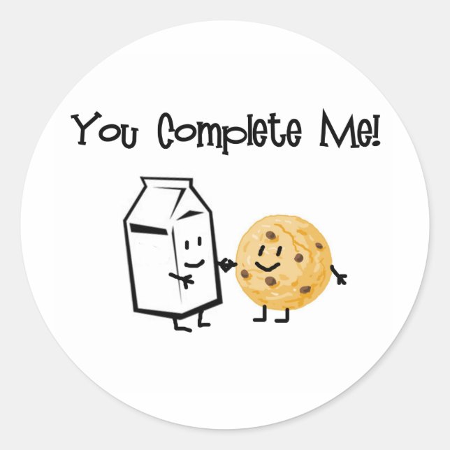 Pegatina Redonda Leche y cookies (Anverso)