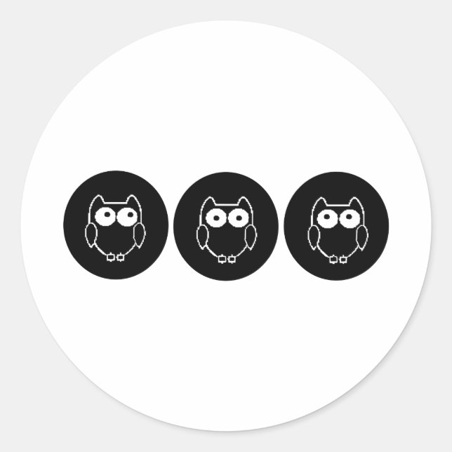 Pegatina Redonda Lechuza (Anverso)