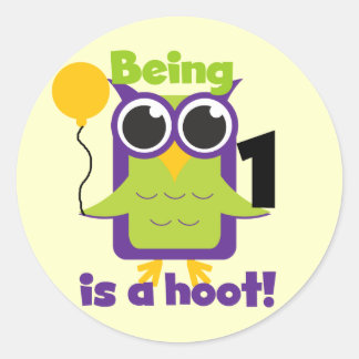 Pegatina Redonda Lechuza Hoot Camisetas de cumpleaños y regalos