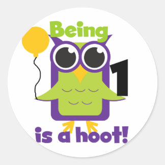 Pegatina Redonda Lechuza Hoot Camisetas de cumpleaños y regalos