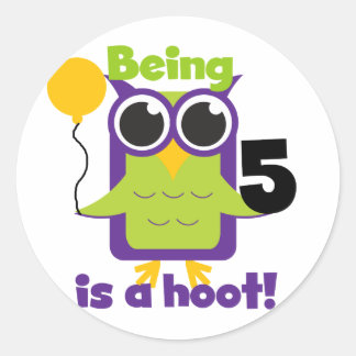 Pegatina Redonda Lechuza Hoot Camisetas y Regalos de cumpleaños