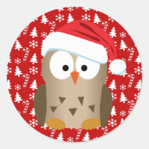 Lechuza navidad con Santa Hat