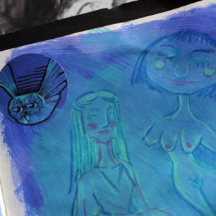 Pegatina Redonda Lechuza púrpura