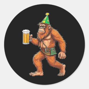 Pegatina Redonda Ledermanguito de cerveza de Sasquatch alemán Funny