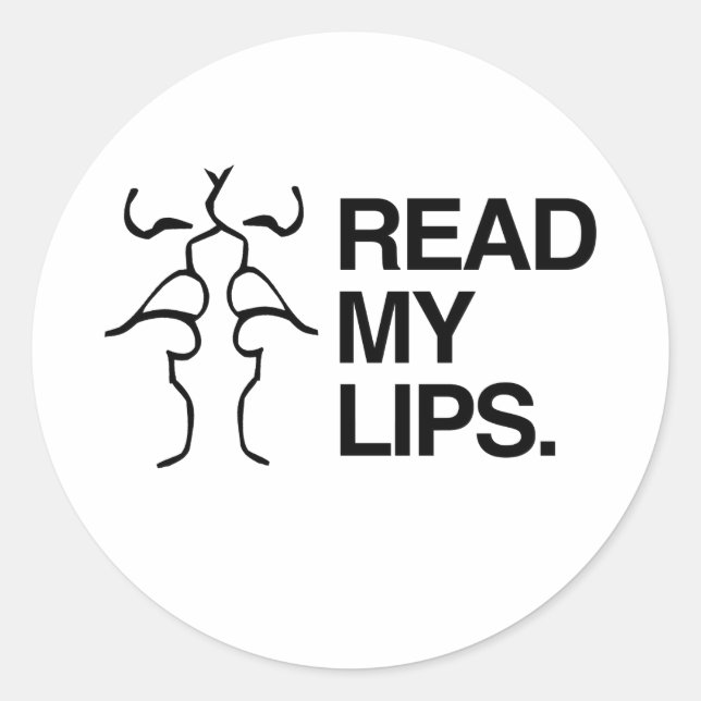 PEGATINA REDONDA LEE MIS LABIOS (Anverso)