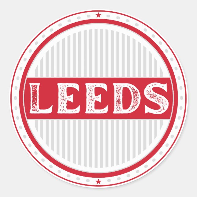 Pegatina Redonda Leeds City Pride Emblem – English Identity (Anverso)