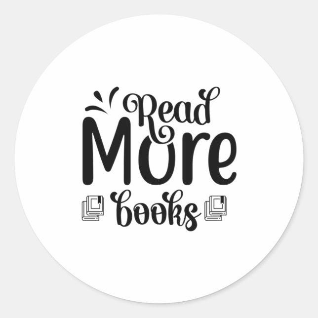 Pegatina Redonda Leer arte Leer más libros (Anverso)