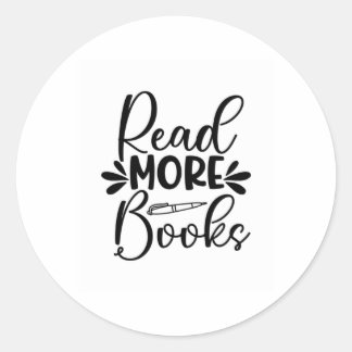 Pegatina Redonda Leer arte Leer más libros