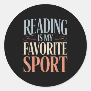 Pegatina Redonda Leer Cita Graciosa Es Mi Amor Favorito De Libro De