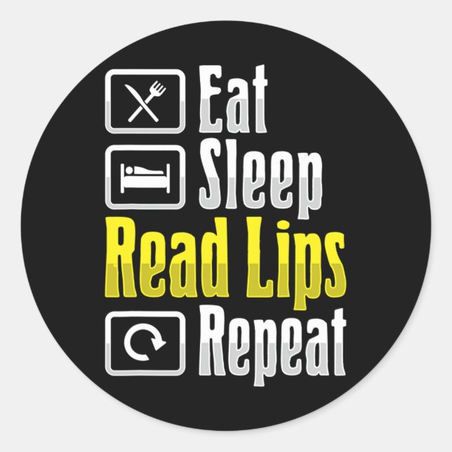 Pegatina Redonda Leer el Lip Leer la pérdida de audición sorda de l (Anverso)