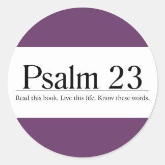 Pegatina Redonda Leer el salmo de la Biblia 23
