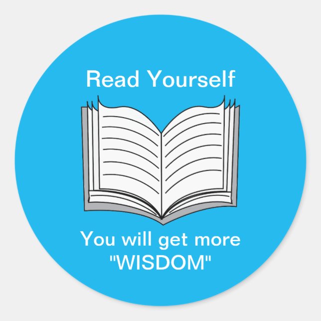 Pegatina Redonda Leer la cita Inspiradora (Anverso)