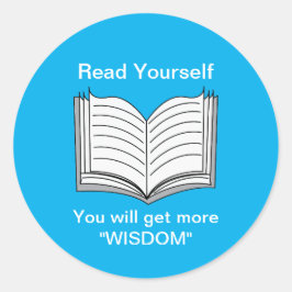 Pegatina Redonda Leer la cita Inspiradora