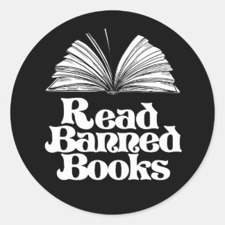 Pegatina Redonda Leer libros prohibidos