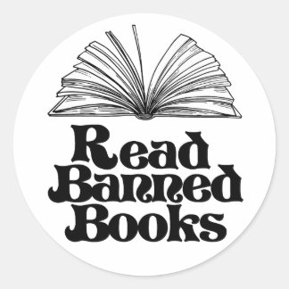 Pegatina Redonda Leer libros prohibidos
