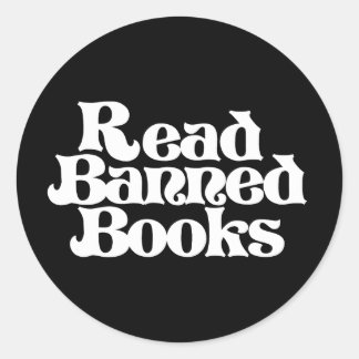 Pegatina Redonda Leer libros prohibidos