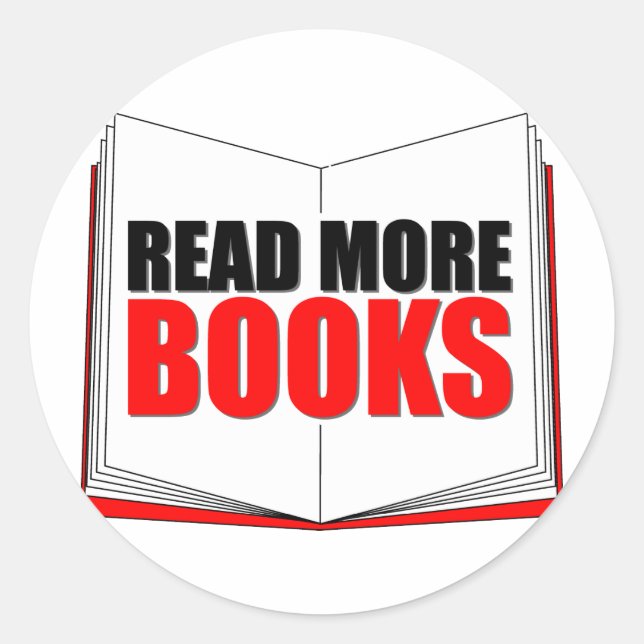Pegatina Redonda Leer más libros (Anverso)