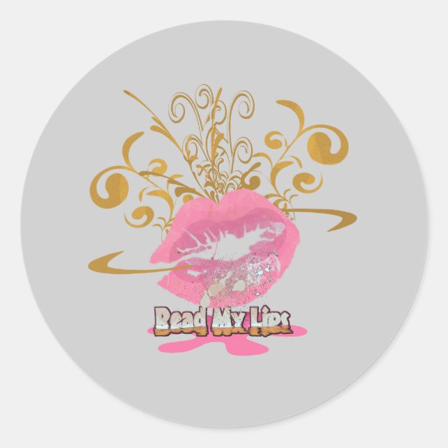 Pegatina Redonda Leer mis labios (Anverso)