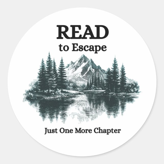 Pegatina Redonda Leer para Escapar - Solo un Capítulo Más Sticker (Anverso)