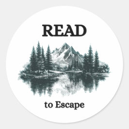Pegatina Redonda Leer para Escapar Sticker