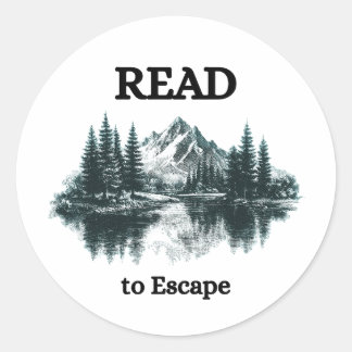 Pegatina Redonda Leer para Escapar Sticker