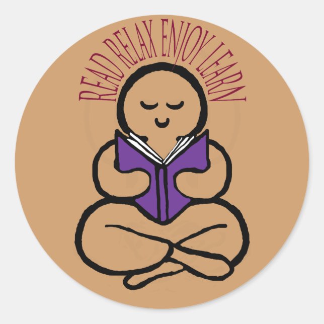 Pegatina Redonda Leer Relax Disfrutar (Anverso)