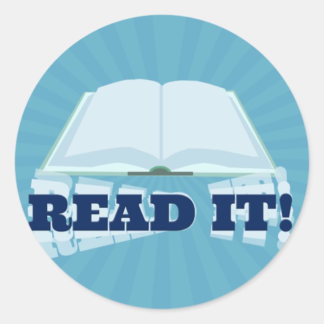 Pegatina Redonda Leerlo, promocionar tu libro aquí (Anverso)