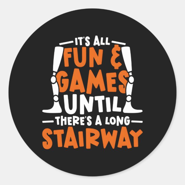 Pegatina Redonda Leg Prosthetic (Anverso)