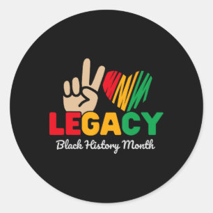 Pegatina Redonda Legado Mes de Historia Negra Africano-Estadouniden