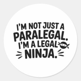 Pegatina Redonda Legal Ninja Paralegal Sticker | Decal