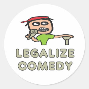 Pegatina Redonda Legalizar la comedia