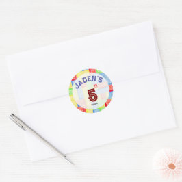 Pegatina Redonda Lego Block Party Сolorful Birthday Invitation